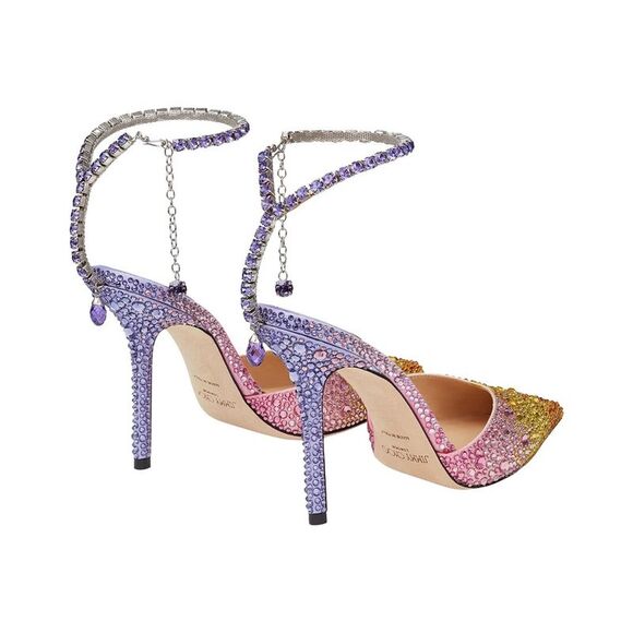 Jimmy Choo Saeda 100 Suede Slingback Pump, Purple - Picture 3 of 4